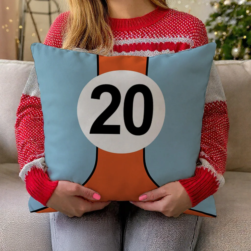 1pc Bold Numeric Emblem Pillow Cover 45x45cm 18x18in Geometric Color Contrast Art Polyester Decorative Cushion Case