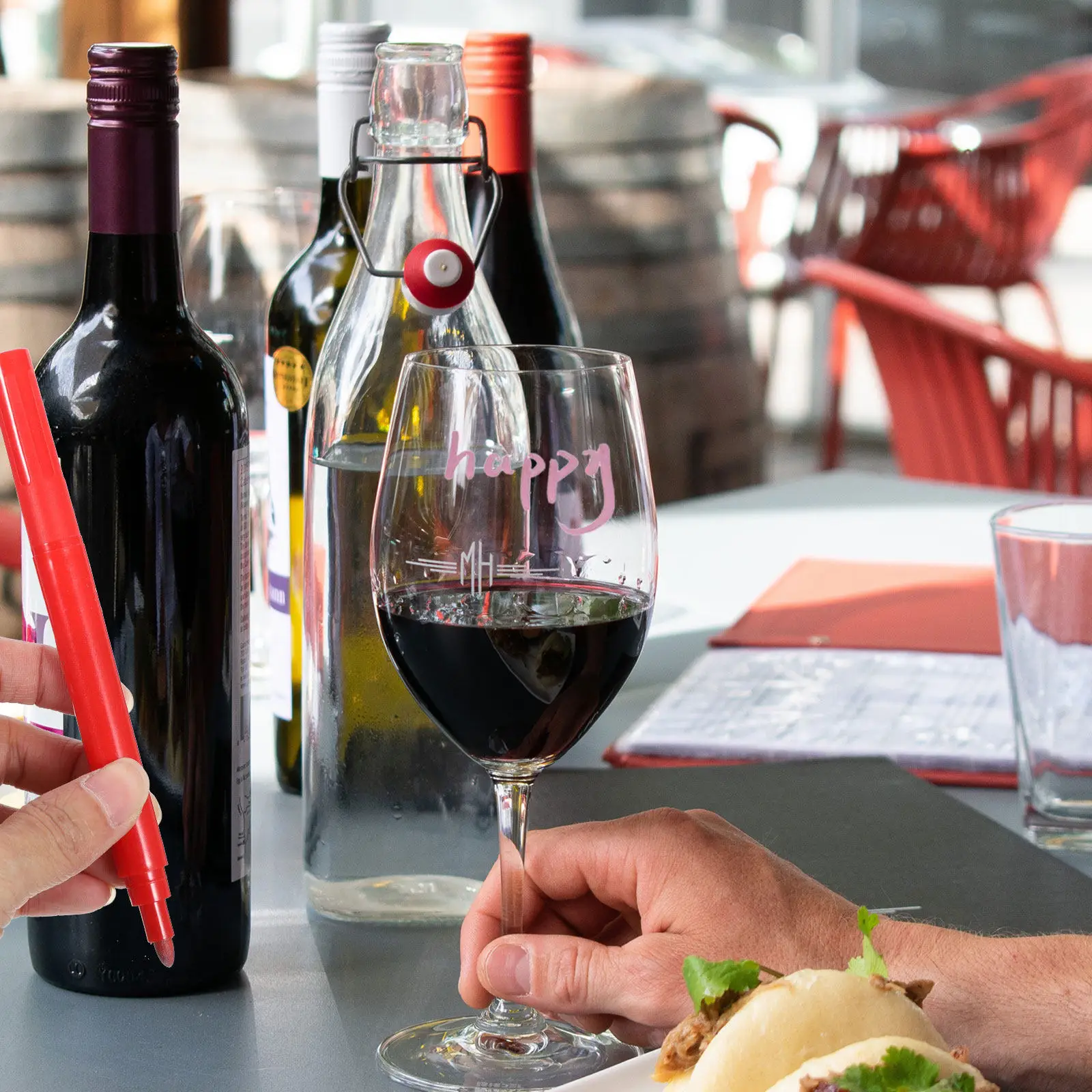 

8Pcs Wine Glass Markers Metallic Colors Quick Dry Washable Pens for Scrapbook Craft Painting Note Taking Wine Glass Markers