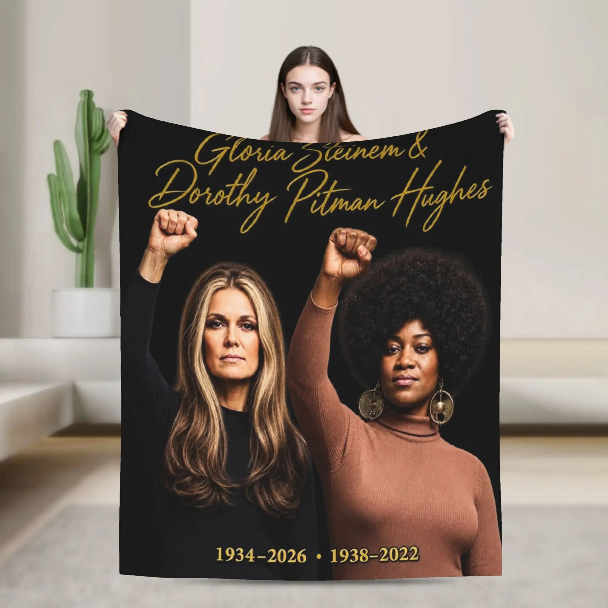 RIP Gloria Steinem  Blanket Velvet  Relax Ultra-Soft Throw Blankets for Home Plush Thin Quilt