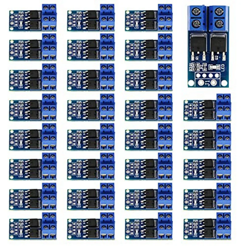 30 sztuk MOSFET moduł moduł napędowy DC 5V-36V 15A(Max 30A) 400W podwójny wysokiej mocy 0-20Khz regulator obrotów silnika DC PWM