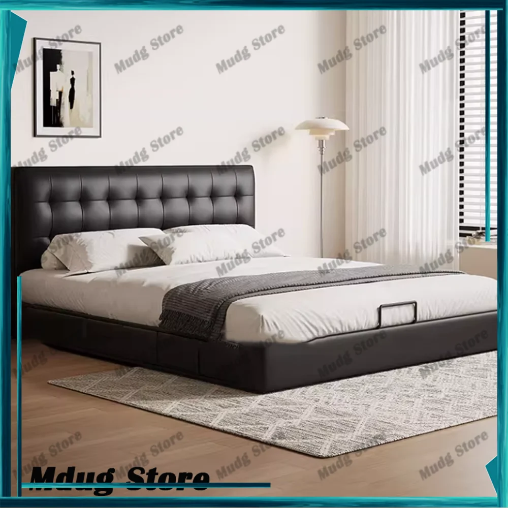 

Nordic Queen Bed Nightstands Fancy Luxury Frame Bed Double Headboards Cama De Lujo Para Dormitorio Furniture Accessories