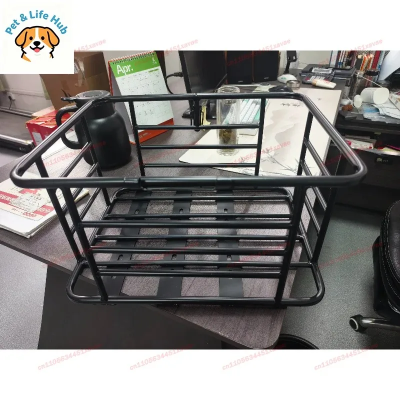 ZHAYA  Extra Large Pet Carrier Cargo Basket Bicycle Rear Basket with Lid Electric Bike Motorcycle Rear Seat Pet Dog Storage view 2