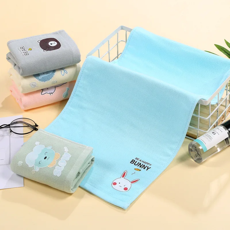 

1Pc 25x50cm Cartoon Animal Printed Gauze Cotton Baby Children Hand Face Towel Household Washcloth Water Absorbent
