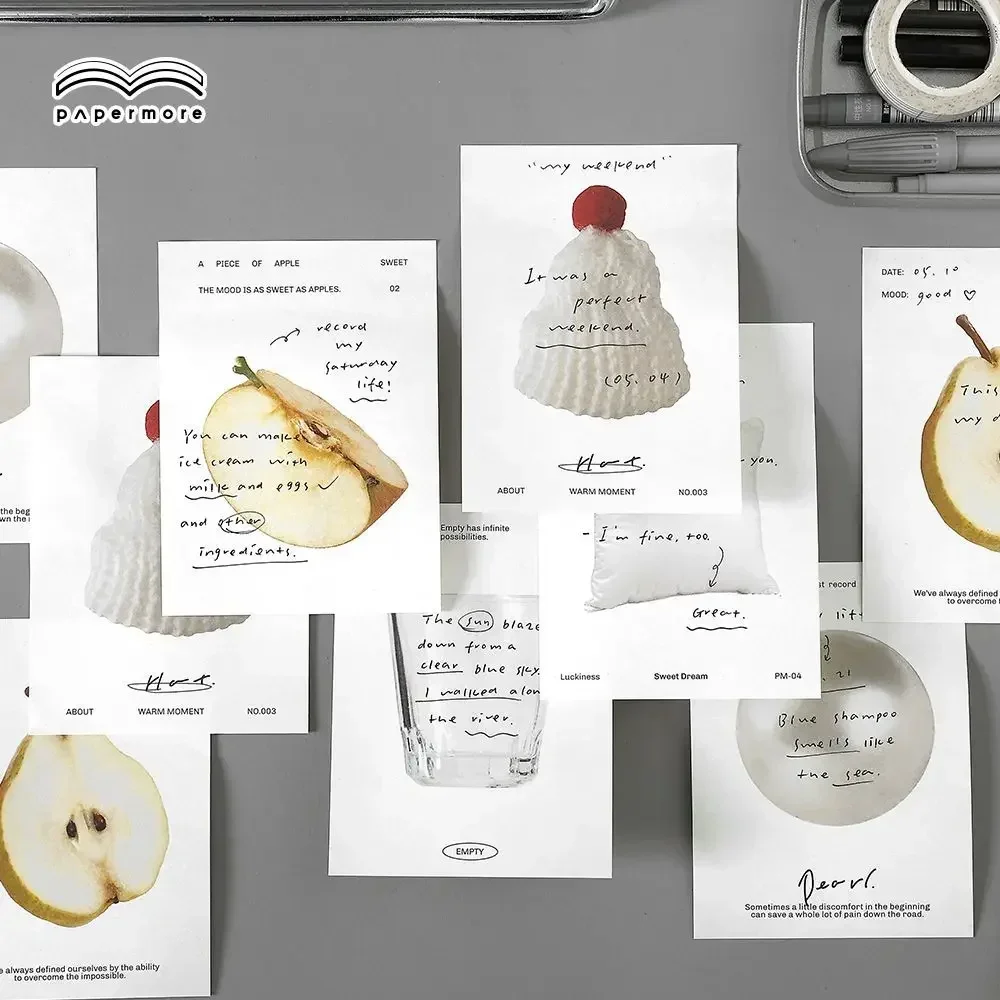 30pcs Fluffy Daily Series Notes Simple Ins Style Check-in Planner Student Notes Message Paper