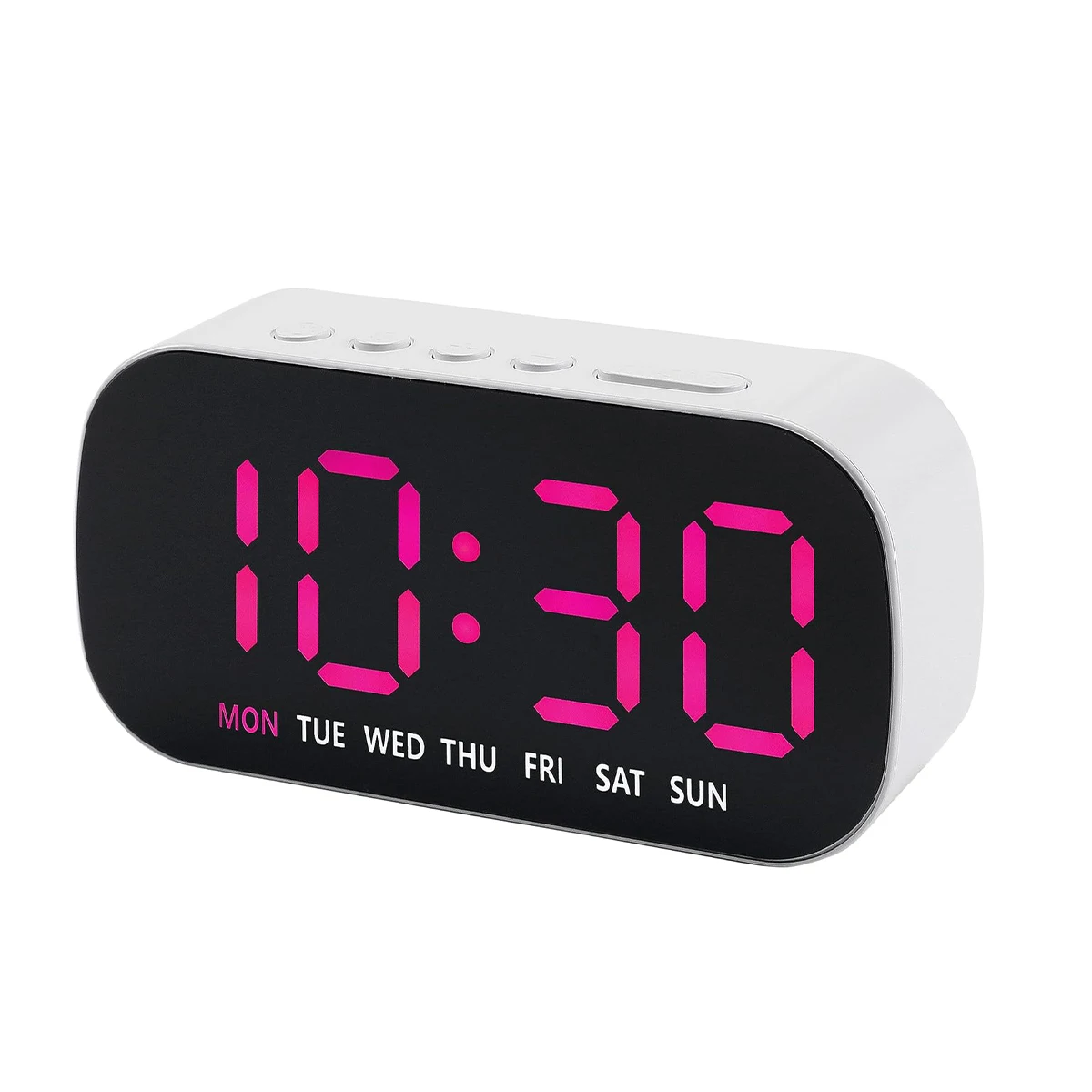 LED Digitaler Wecker USB-Betrieben Temperatur Datum Woche Doppelter Alarm Nachtmodus Schlummerfunktion 5 Helligkeitsstufen 12/24H LED-Uhr – Detail 11