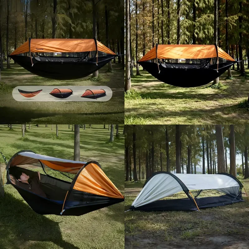 Outdoor Hanging Bed Rollover Patent Mosquito Hammock Single Double Person Sunshade Camping Hammock Mosquito Tent