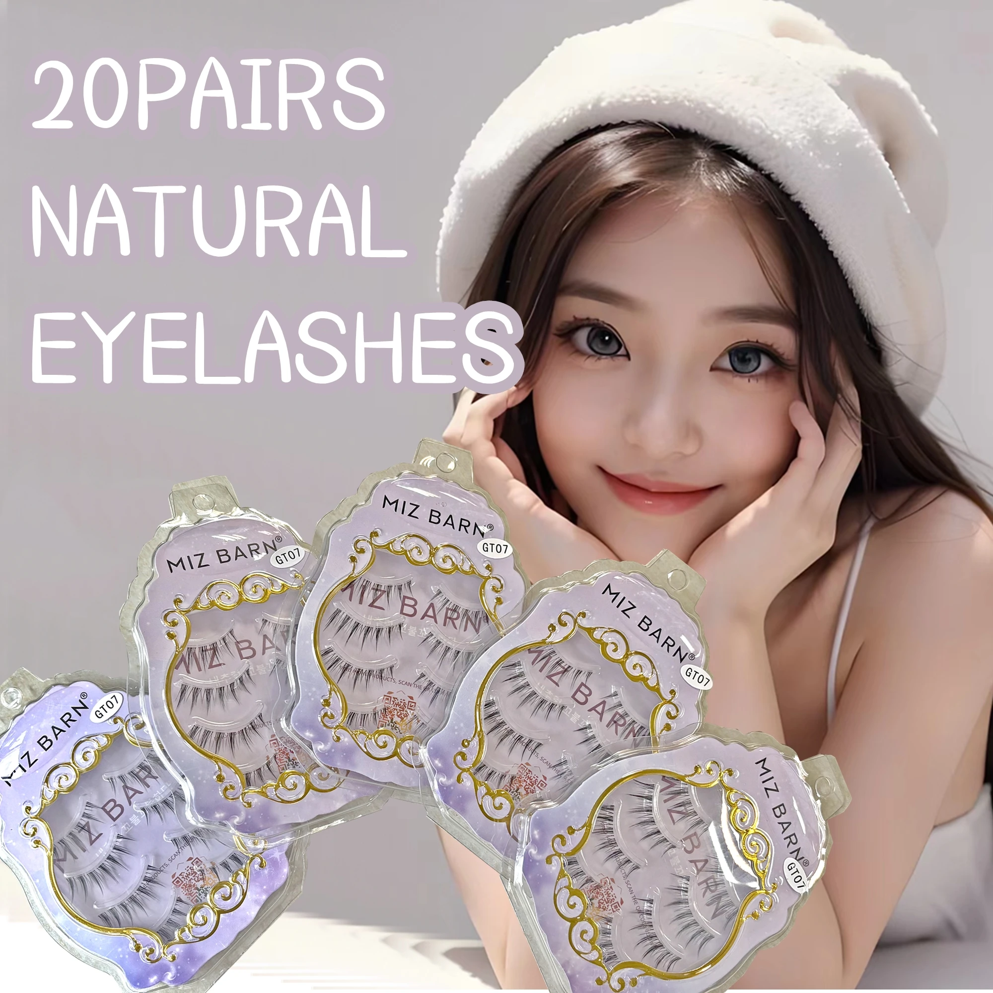 20pairs Natural False Eyelashes Thin Band Hand Made Short Lighter Eyelash Cosplay Korean Fashion Wispy Extension Makeup Tools