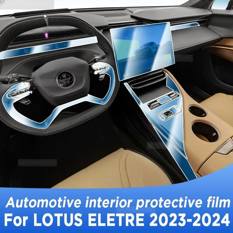 

For LOTUS ELETRE 2023 2024 S+ R+ Gearbox Panel Navigation Screen Automotive Interior TPU Protective Film Anti-Scratch Sticker