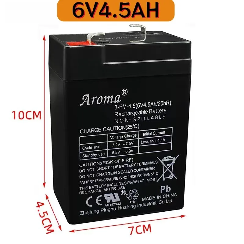 New Aroma 6V4.5AH Batery Rechargeable Lead-acid Accumulator Backup Power for Children Toy Car Electronic Scale