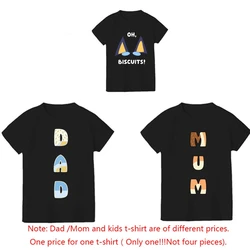 Biscuits Mum Dad Cartoon Classic T-Shirt Daddy Mommy Mini Family Matching Outfits Father Mother Kids Tshirt Top Tee Clothes