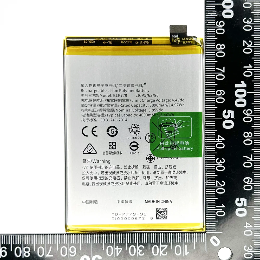 100% Original Genuine BLP779 Battery for OPPO Reno 4 Lite F Z F17 Pro A92s A93 RENO 4F 4Z 5G Replacement Phone Batteries