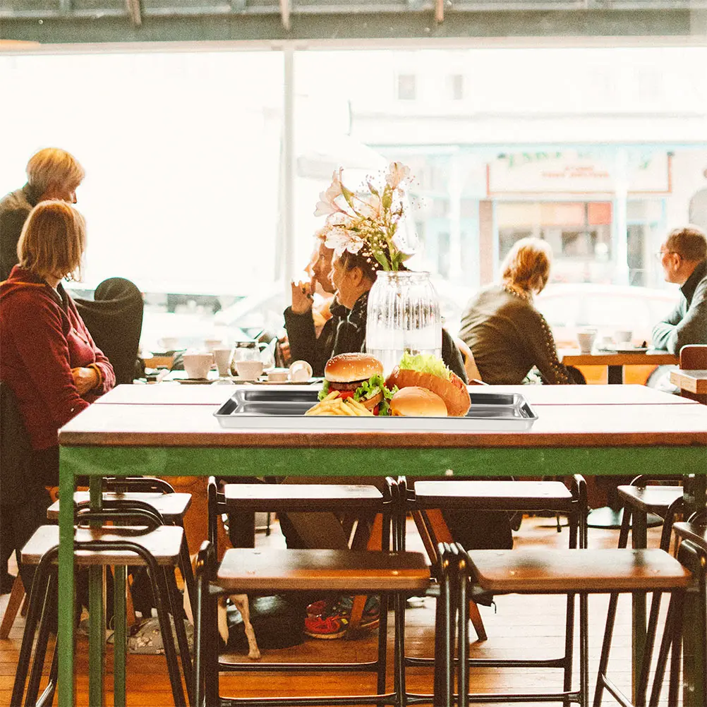 

Stainless Steel Rectangular Storage Tray Cooling Noodles Serving BBQ Party Dessert Bakeware Kitchen Utensil Picnic Camping