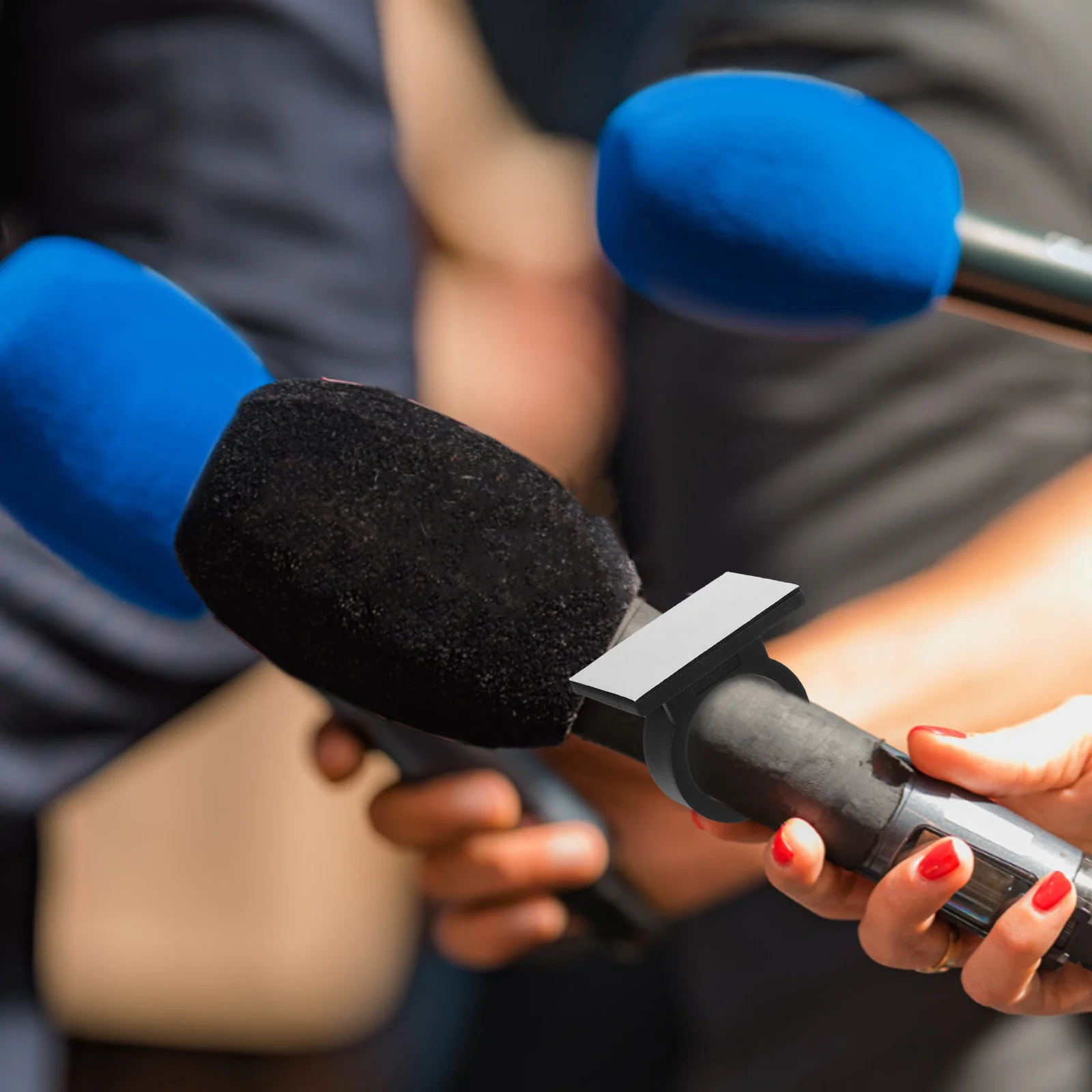 

2 Pcs Universal Microphone Clip Holder with Adhesive Backing for Mic Stand Mounting Portable Media Accessories Car Fixing