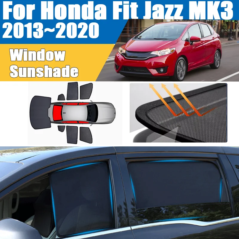 

Car Sun Shade For Honda Fit Jazz MK3 2013-2020 2015 Blackout Mesh UV Protection Privacy Windshield Frame Curtain Car Accessories