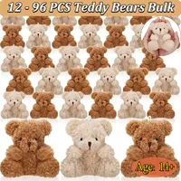12-96Pcs Mini Bear Plush Stuffed Small Teddy Bear Bulk Animal Toy Bear Doll Keychain Party Favors for Baby Shower  Valentine