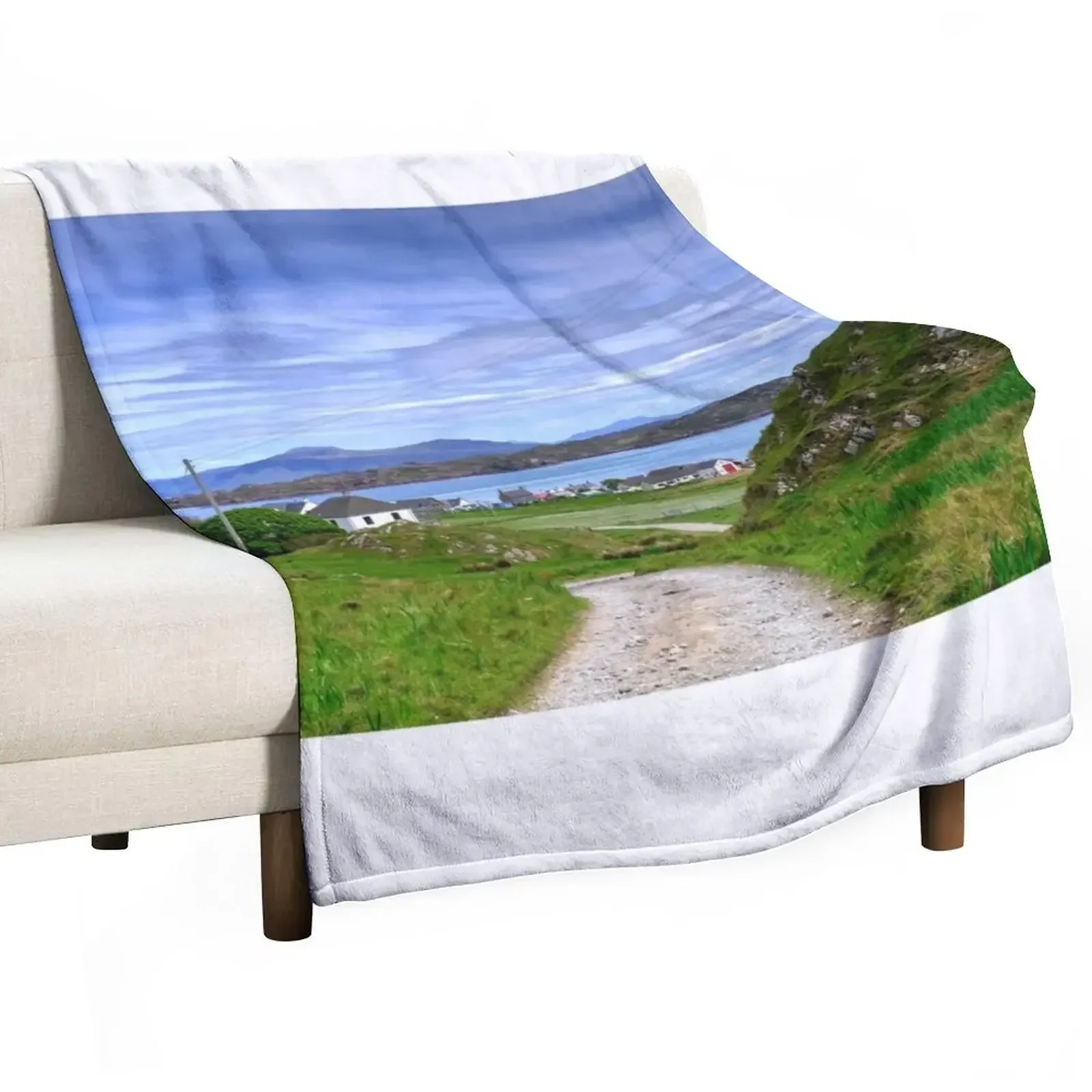 Baile Mor, Isle of Iona, Inner Hebrides, Scotland Throw Blanket for sofa Quilt Large Blankets