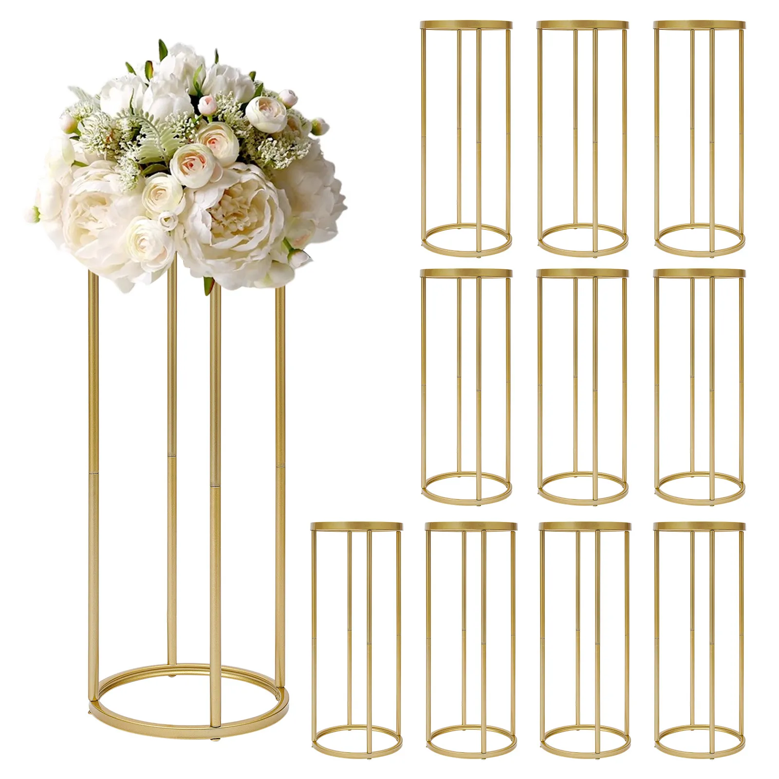 Flower Stand Gold Rectangular Display Rack Wedding Party Table Decor 10x 23.6in