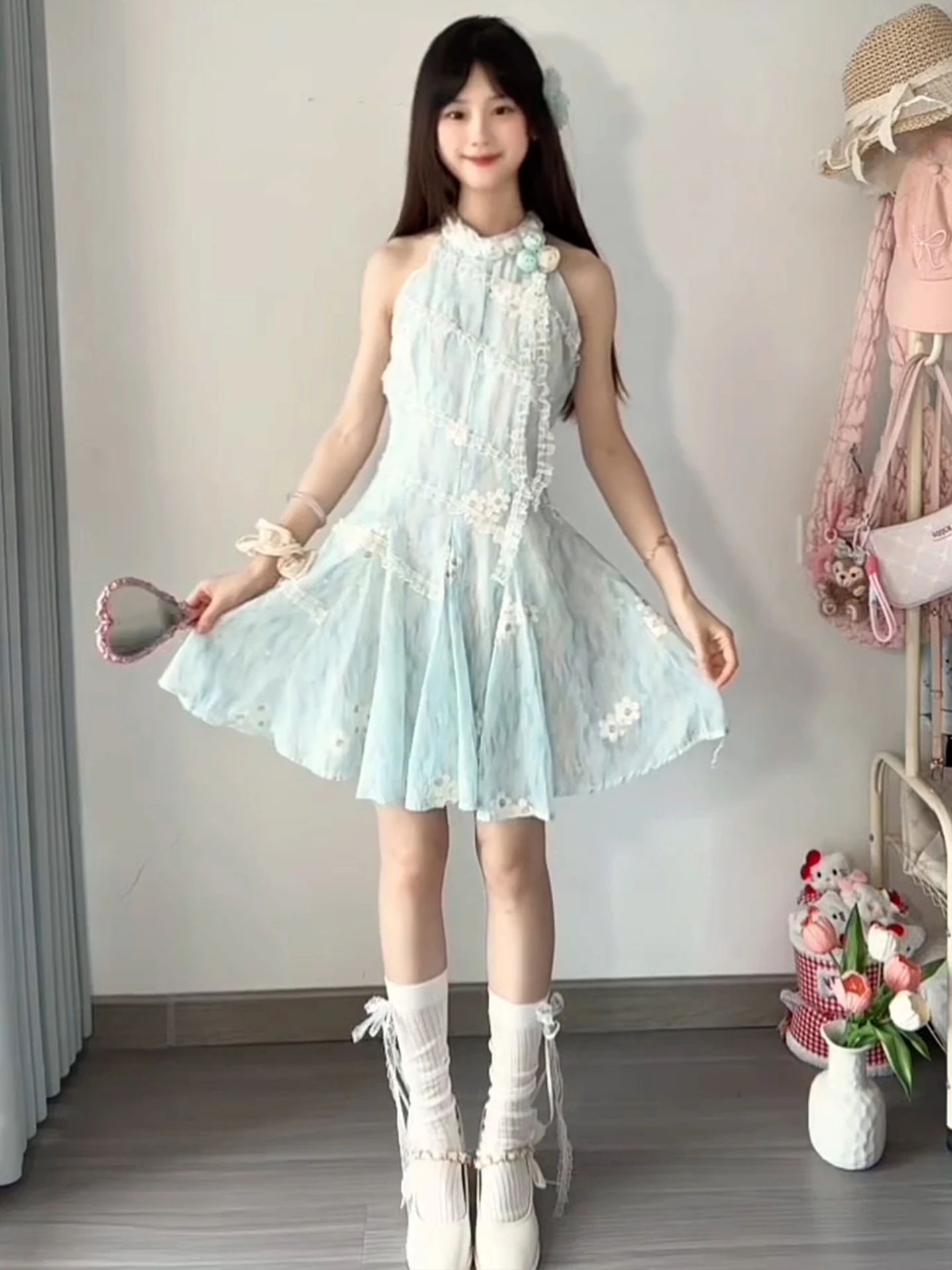 

Sweet Hanging Ne Svel Uneven ort Skirt Women Summer Waist Cinch Slimming Small Size High Quali Long Dr