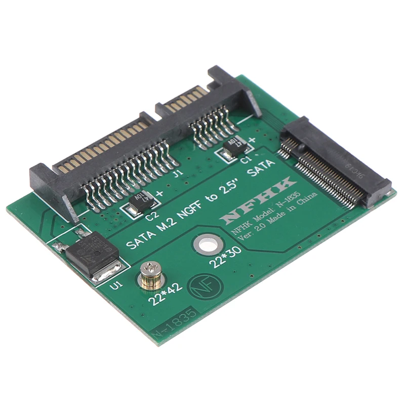 【F】1Pc M.2 NGFF SSD to Half High 2.5 Inch SATA3 Adapter Card Solid State Hard Disk Converter