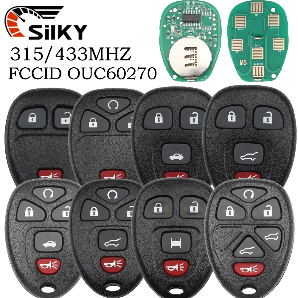 SilKY Remote Control Car Key 315/433Mhz OUC60270 Fob Entry For Buick For Chevrolet Tahoe Traverse GMC Yukon 2007 - 2013