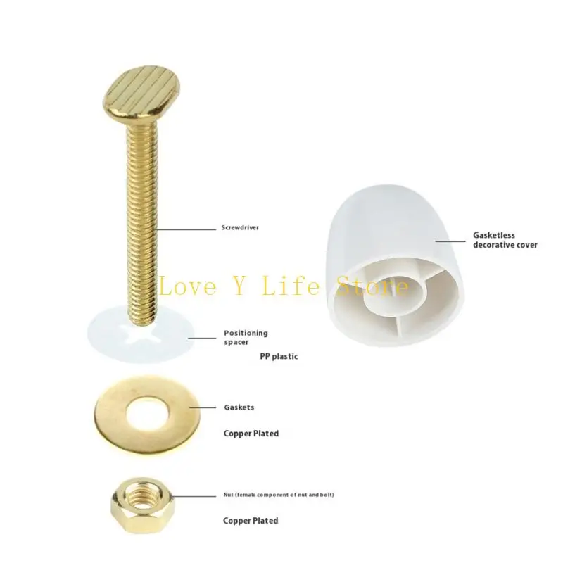 

L74C Toilet Base Permanent Fastening Solution Corrosion Resistant Bolts With Decorative On Covers Easy Installation