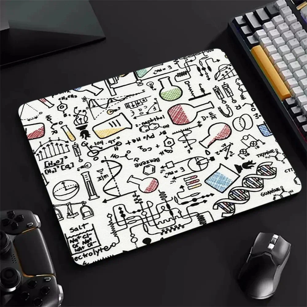 Square Mouse Pad Interesting Cartoon Science Computer Laptop Table Pads Gaming Keyboard Mats Non-Slip Office Rubber PC Desk Mat