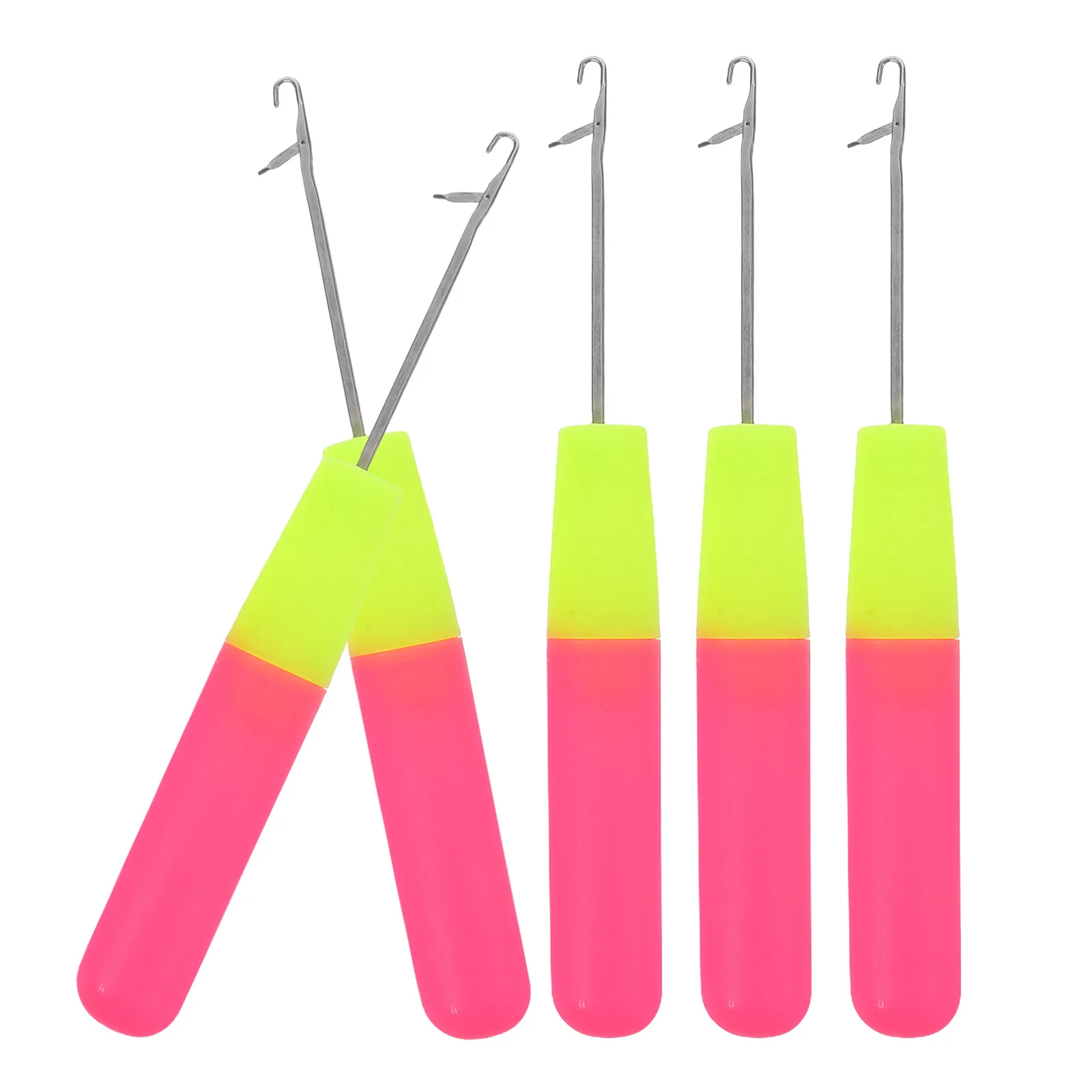 

5 pcs Crochet Hooks Dreadlocks Latch Braiding Hair Pink Green Extensions Tools Plastic Iron Needles Hair Salon Accessories