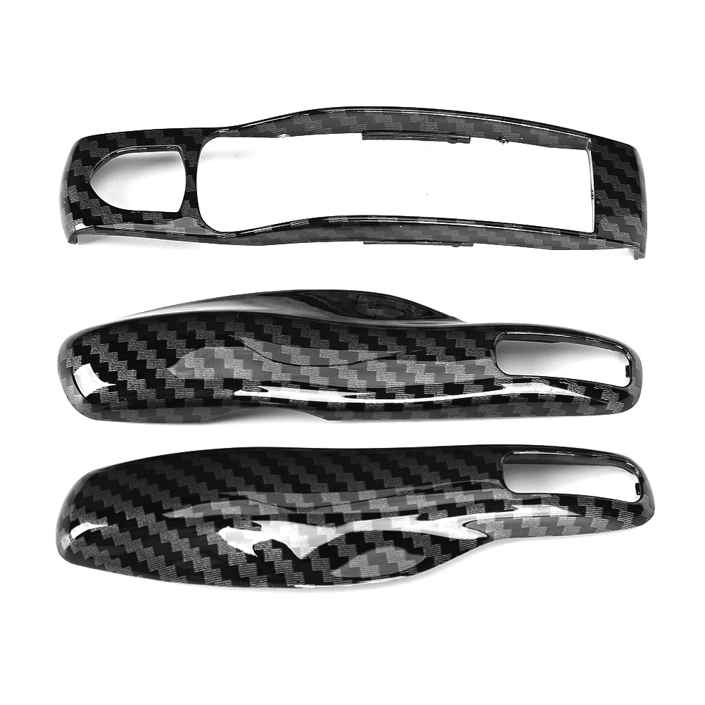 Cubierta embellecedora de llave de coche estilo fibra de carbono compatible con Porsche Cayman Macan Boxster 2011-2015 3 unids/set