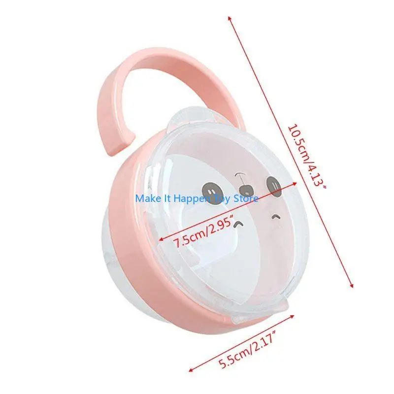 

28EC Baby Pacifier Storage Box Cartoon Pattern Pacifiers Nipple Transparent Dust Box