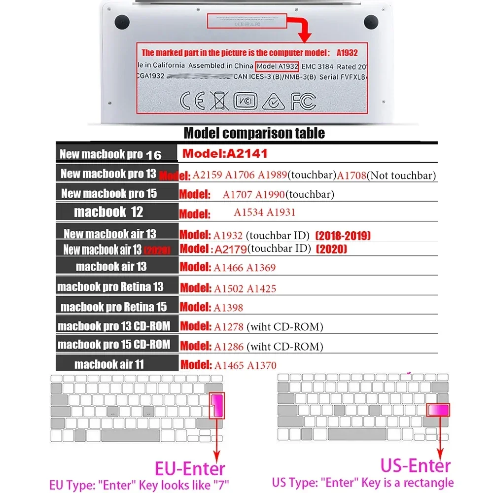 Keyboard cover for Apple Macbook pro13/16/15 Air13 inch All series Laptop silicone Case Clear Protector Skin A2941 A2442 A3113