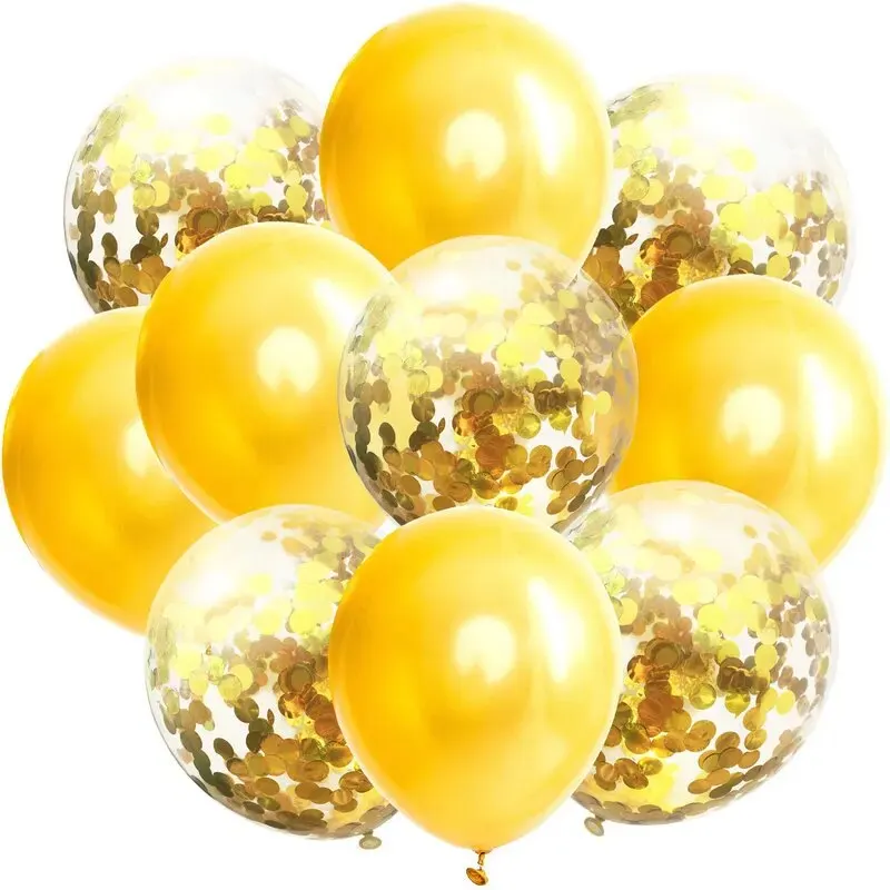 5pc Confetti Balloons & 5pc Pearlescent Balloon 12 Inches, Perfect for Graduation, Weddings, Birthdays, and Party Decorations