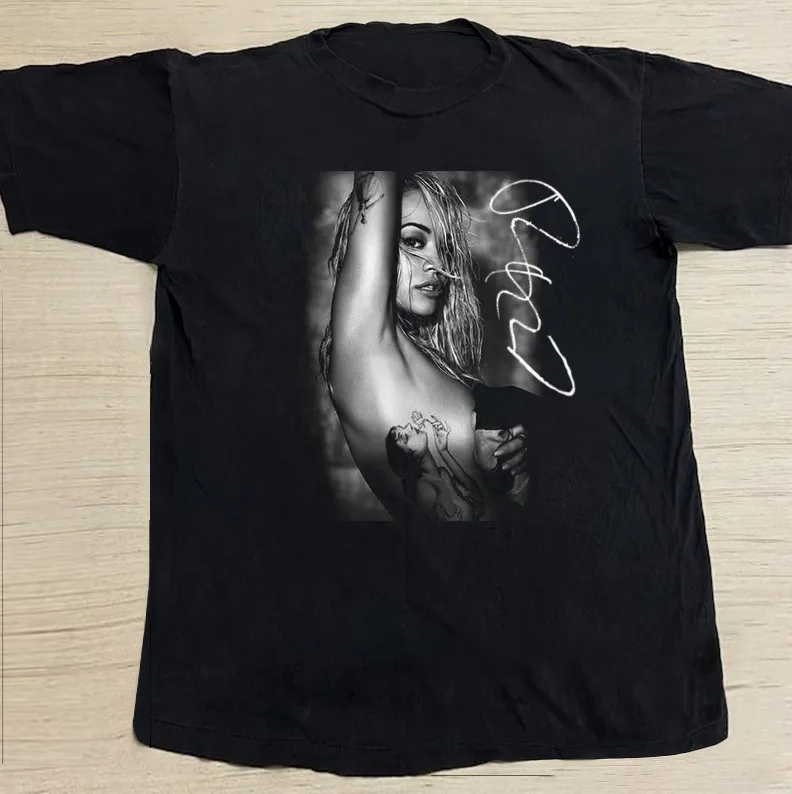 تي شيرت ريتا أورا سيجنتشر تور للجنسين من القطن الأسود للبالغين