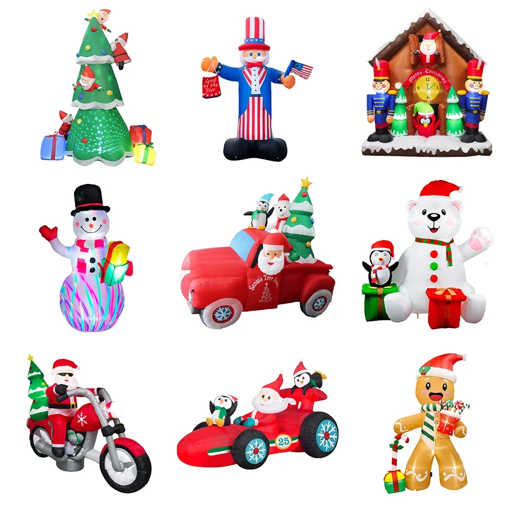 

Customized 5-12FT Blow Up Xmas Theme Ornament Santa Claus Tree Snowman Navidad Holiday Decoration Supply Christmas Inflatable