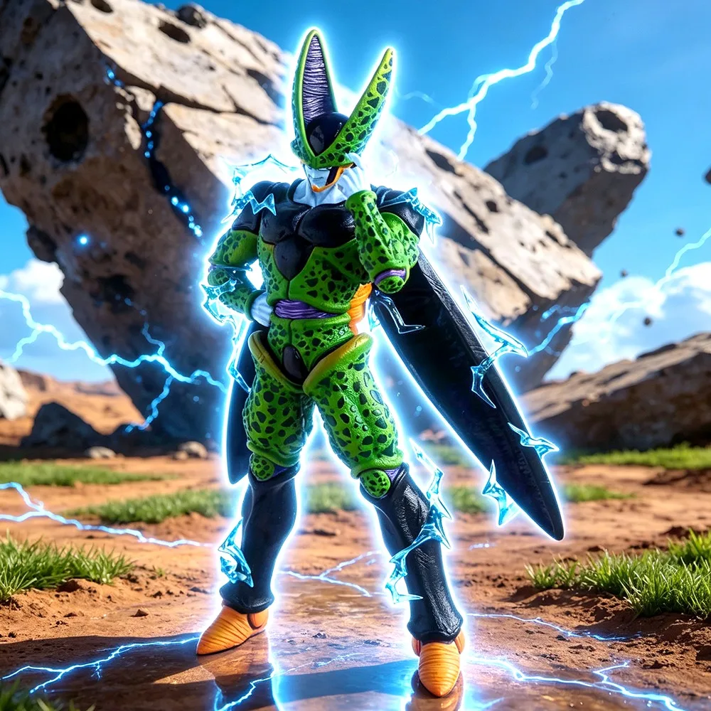 35cm/13,7 Zoll Anime Dragon Ball Z Figur Explosions-Cell-Figur PVC Sammlermodell Spielzeug Geschenke