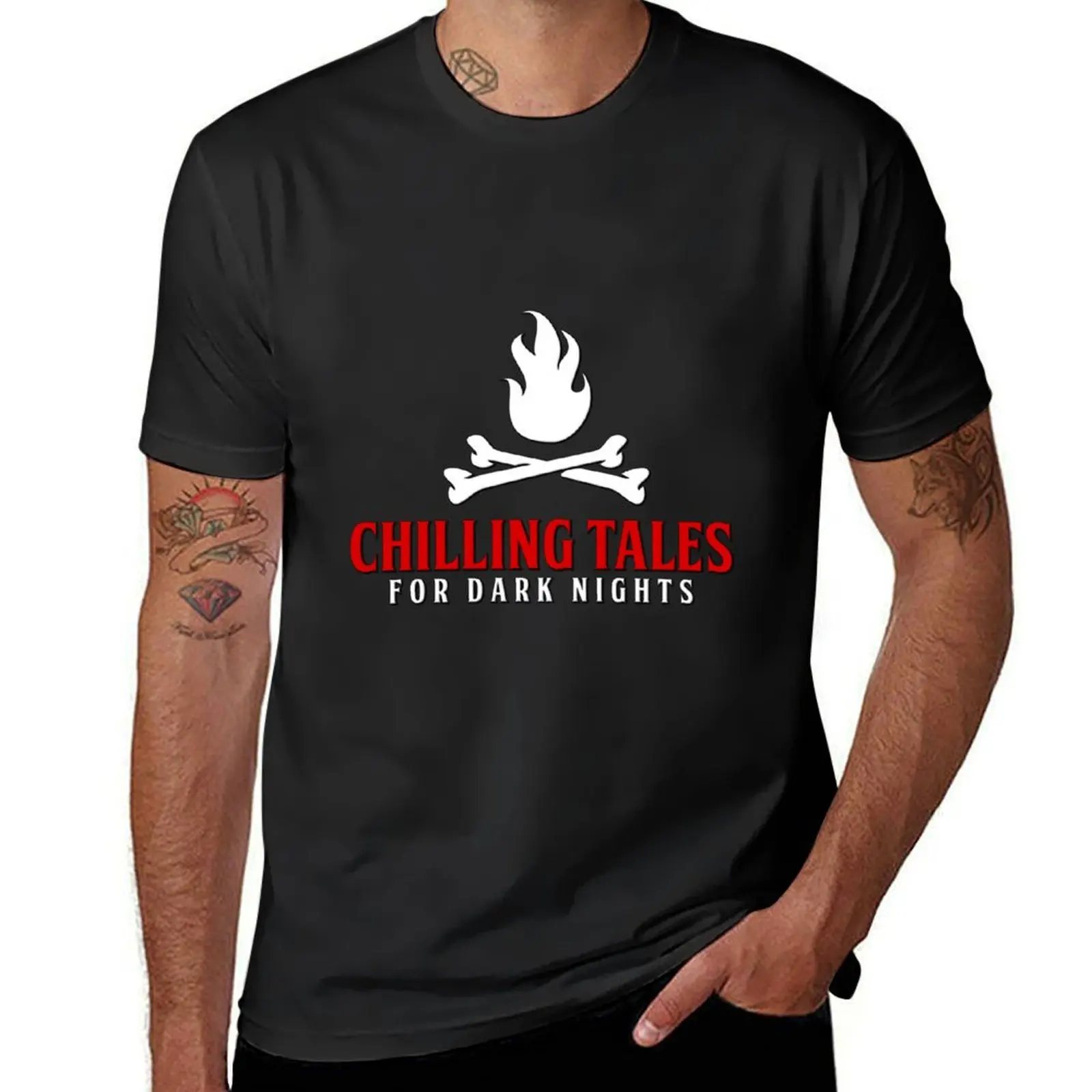 

Chilling Tales for Dark Nights Logo T-Shirt topping summer shirt for a boy black t-shirts for men