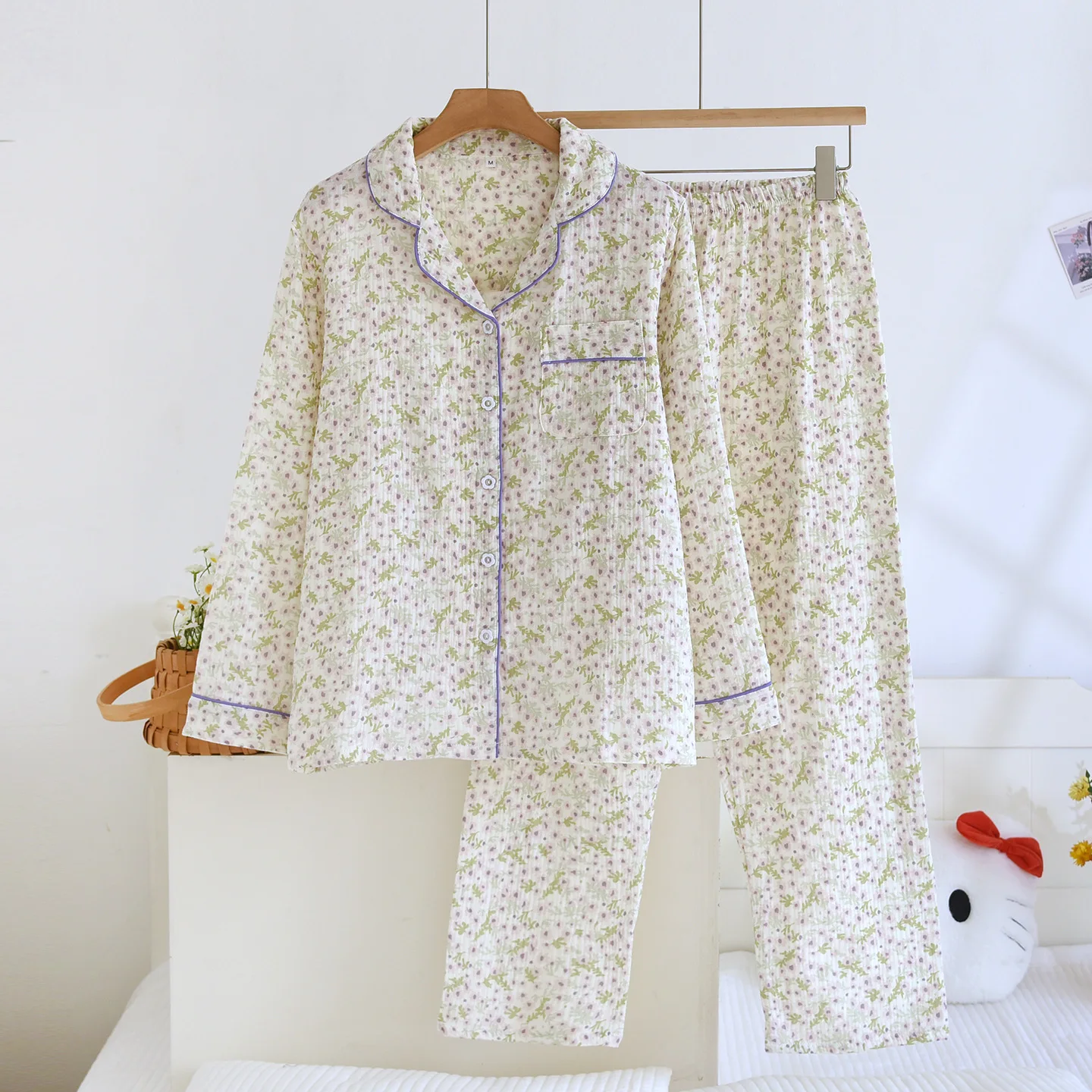 

100% Cotton Women's Pajamas 2026 New Spring/Summer Female Sleepwear 2 Piece Set Nightwear Lady Pyjamas Loungewear for women