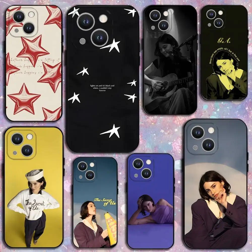 

G-Gracie Abrams Star Phone Case For iPhone 16,15,14,13,12,11 Plus,Pro Max,XS,X,XR,SE,Mini,8,7,Soft Silicone Black Cover