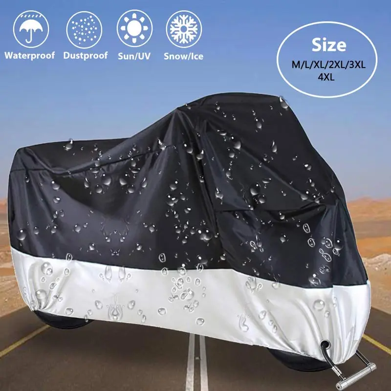 

M L XL 2XL 3XL 4XL Motorcycle Cover Universal Outdoor Uv Protector All Season Waterproof Bike Rain Dustproof Motor Scooter Cover