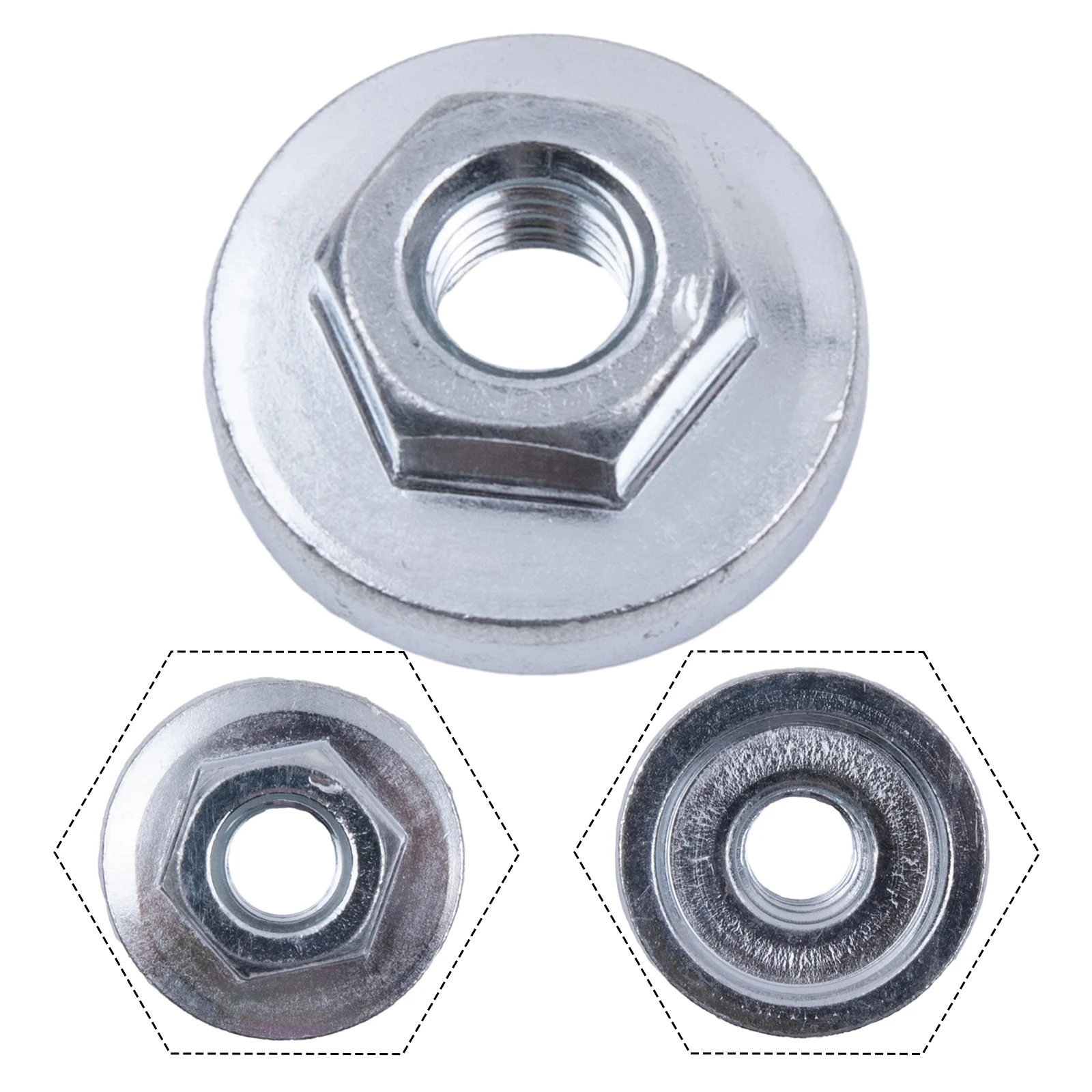 

1Pcs Angle Grinder Nut Hex Nut Stainless Steel For For 100 Type Angle Grinder Quick Change Locking Release Flange Nuts Anti-wear