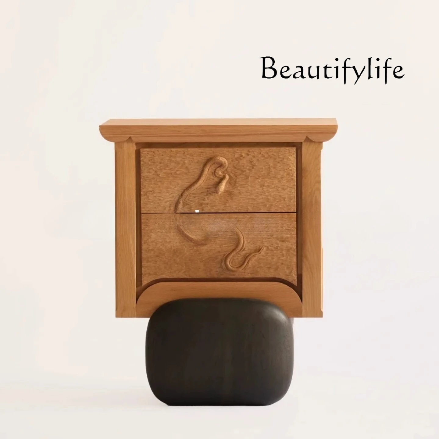 

Medieval solid wood bedside table living room home designer creative retro style bedroom bedside table