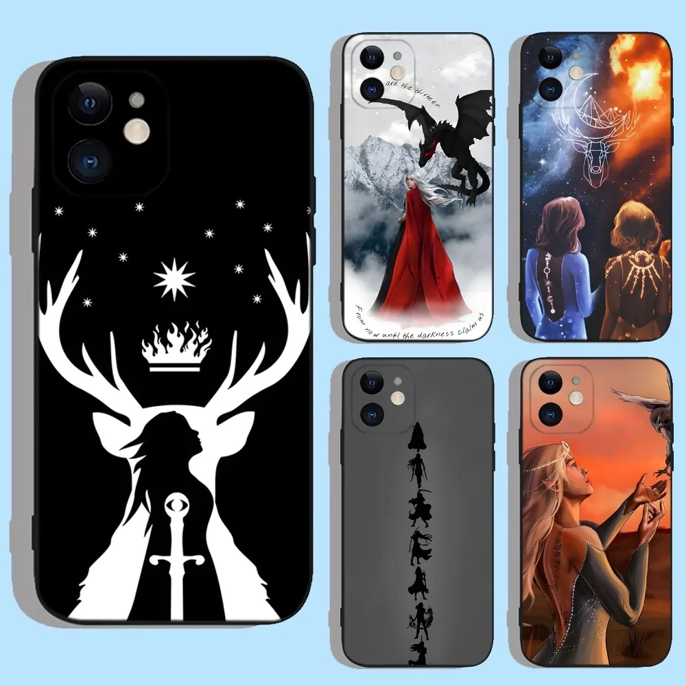 Throne Of Glass Aelin Galathynius Phone Case For Apple iPhone 15,14,13,12,11,XS,XR,X,8,7,Pro,Max,Plus,mini Silicone Black Cover