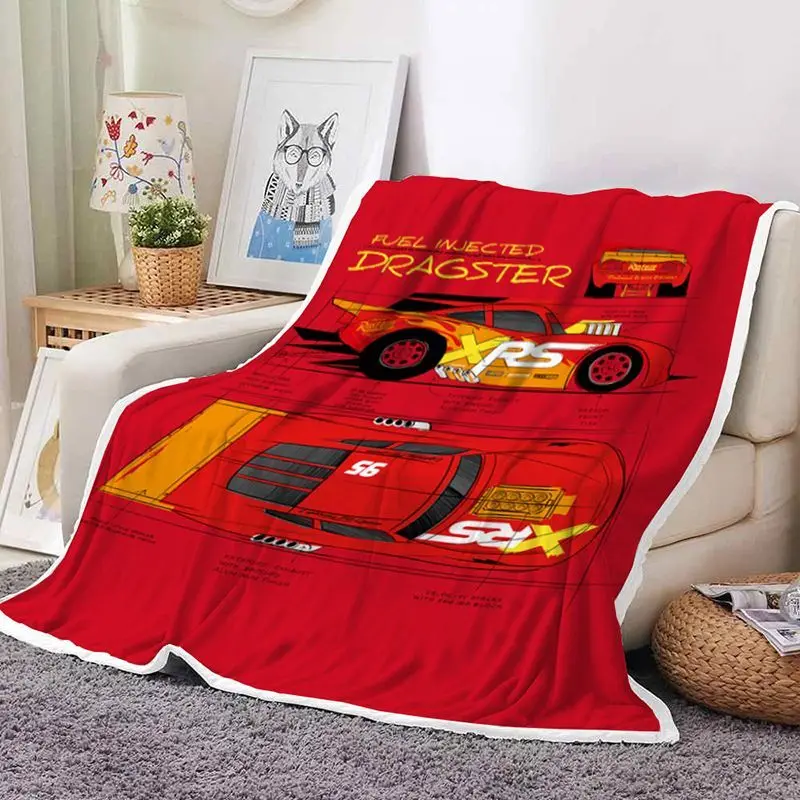 Disney Lightning McQueen Fleece Blanket, Cute Cartoon, Unique and Creative, Soft and Comfortable Nap Blanket, Birthday Gift