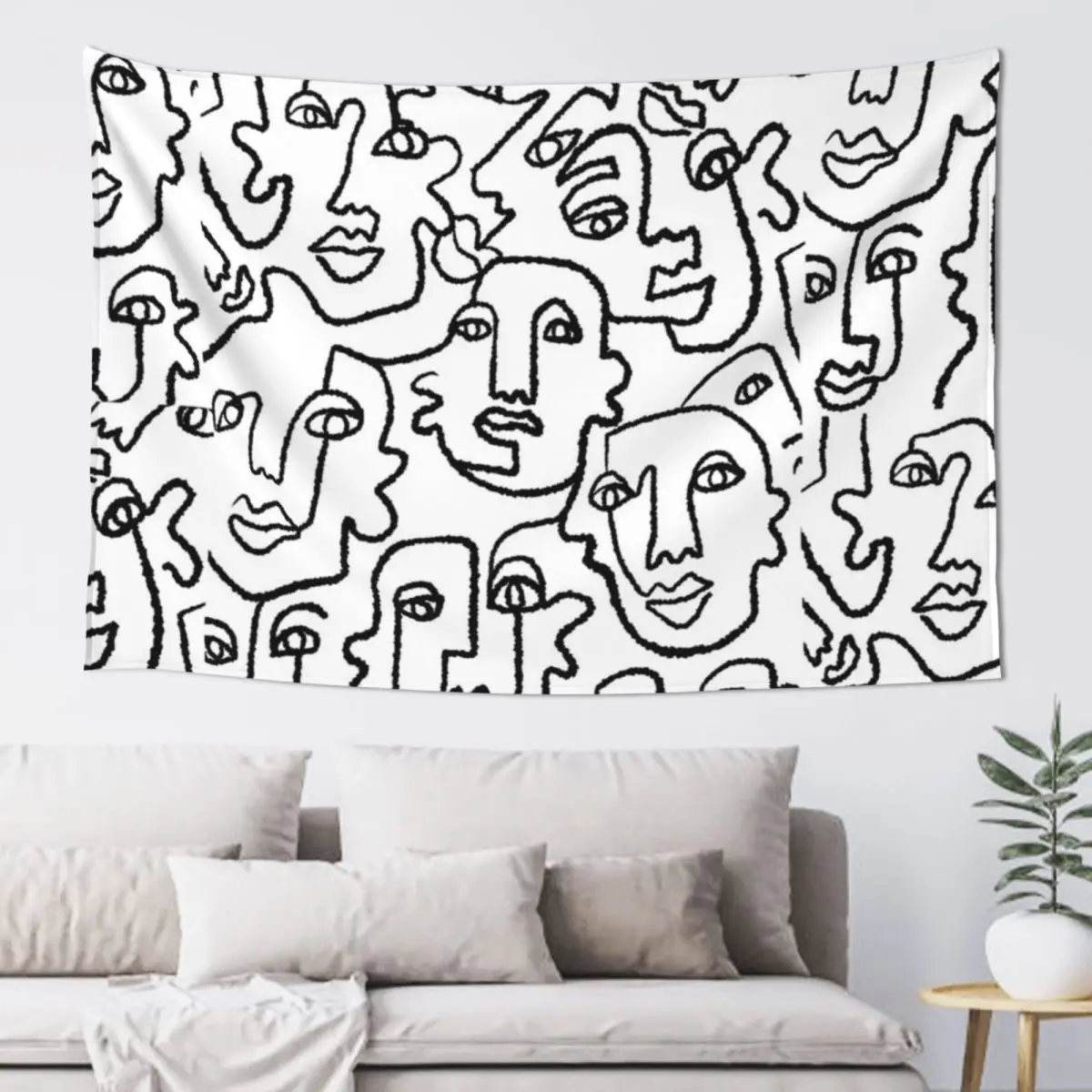 

Abstract faces (#2) Tapestry Room Decoration Korean Style Room Aesthetic Tapestry
