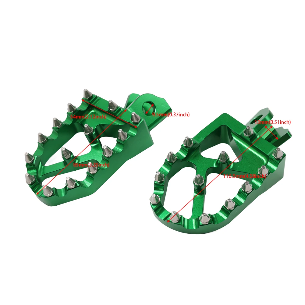 Green Motorcycle Foot Pegs Rests Pedals CNC For Kawasaki KLX230 KLX230R KLX230S KLX150L KLX150BF