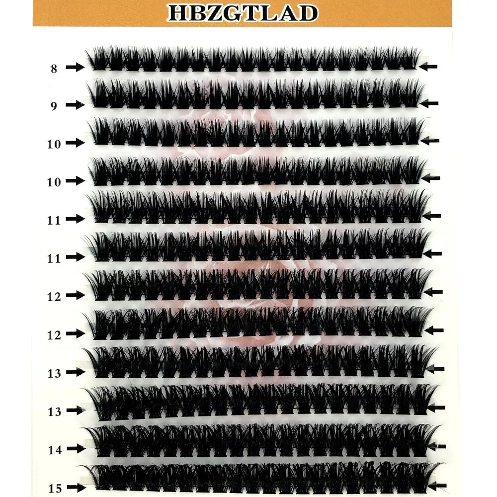 HBZGTLAD 12 righe fai da te ciglia a grappolo 66D 88D estensione ciglia finte 240 fasci/linea seta visone Cilios strumento per il trucco