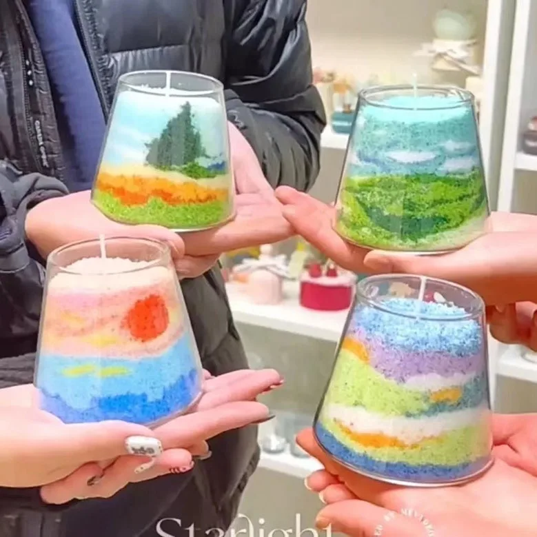 Sand powder candle DIY sand painting candle color aromatherapy sand wax