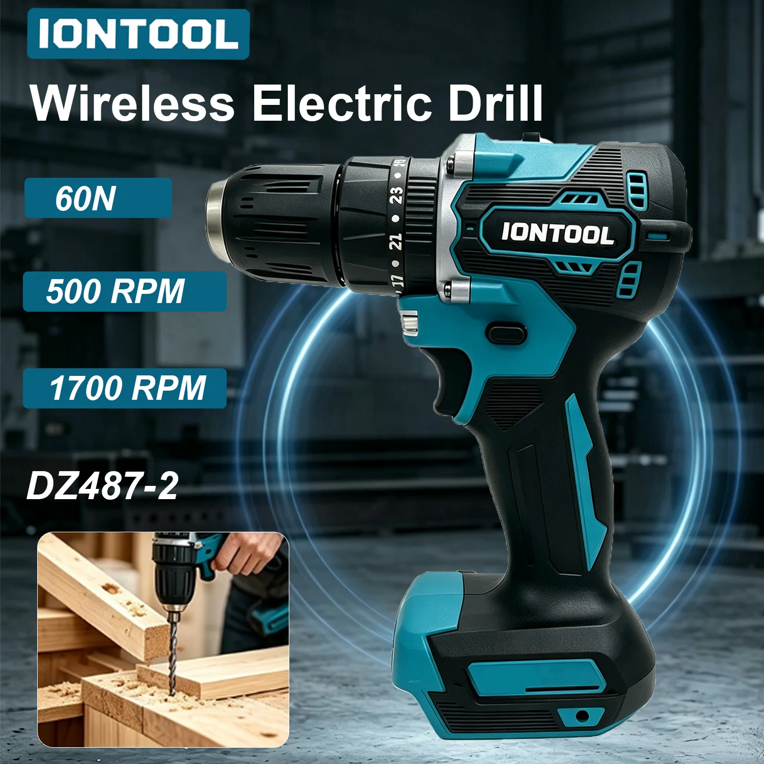 IONTOOL Handheld Cordless Drill Driver 60N For Furniture Mounting Fixture Fixing Home Renovation Maintenance Work