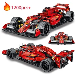 2024 New Technical Formula F1 Racing Car Building Blocks Set Model MOC Assembly Vehicle Bricks Kids Toys for Boys Christmas Gift