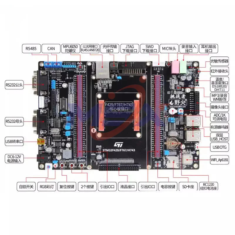 Concerfire-Carte de développement F429 Challenger V1V2 STM32F429IGT6, carte d'apprentissage, carte mère ARM