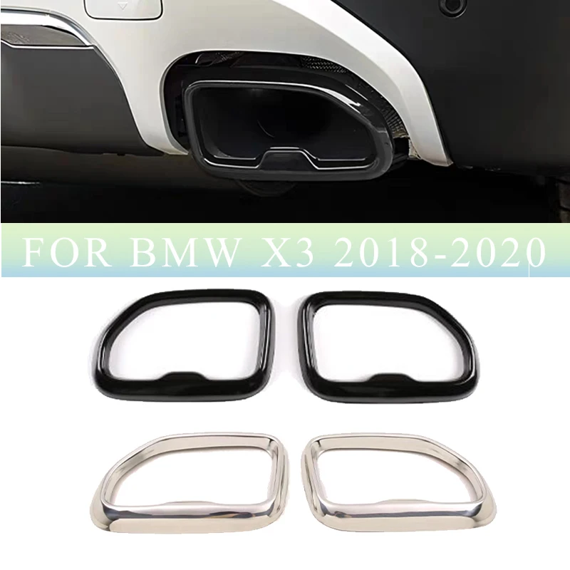 

Для BMW X3 2018-2020 хвостовой глушитель из нержавеющей стали, выходная крышка выхлопной трубы, накладка, автомобильные аксессуары